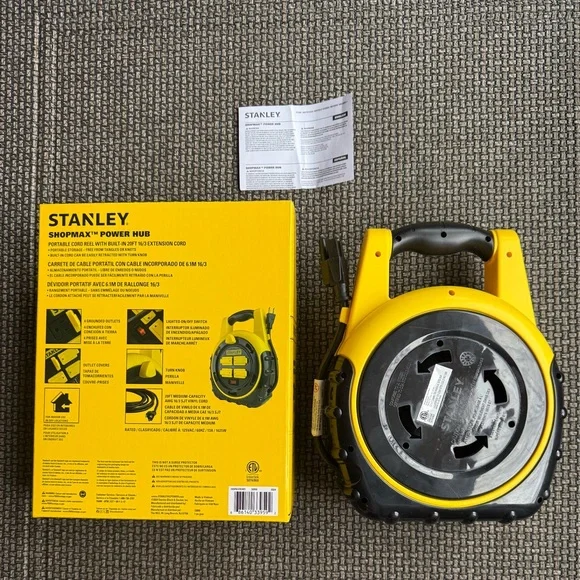 NEW IN BOX Stanley ShopMax Power Hub Potable 20’ Cord Reel - Picture 5 of 5
